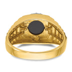 14k Two-tone Mens Round Onyx and Diamond Ring Mounting, Mounting Only - Sophia Jewelers