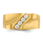 14k Mens Polished 4-Stone Ring Mounting, Mounting Only - Sophia Jewelers