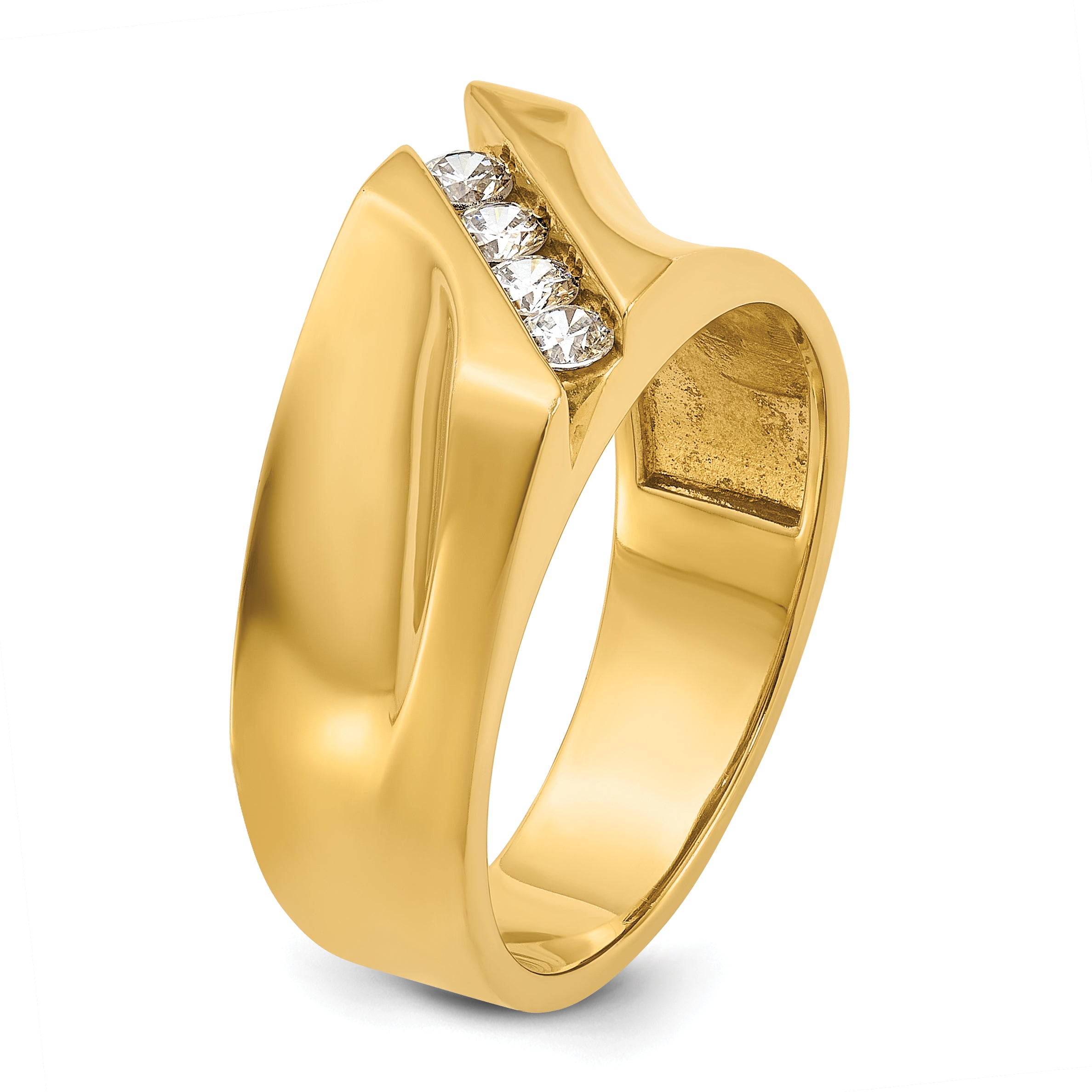 14k Men's Polished 4-Stone 1/3 Carat AA Quality Diamond Ring - Sophia Jewelers