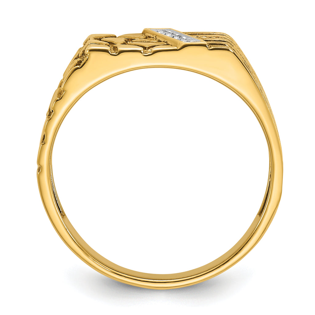 14k Mens Diamond Nugget Complete Ring - Sophia Jewelers