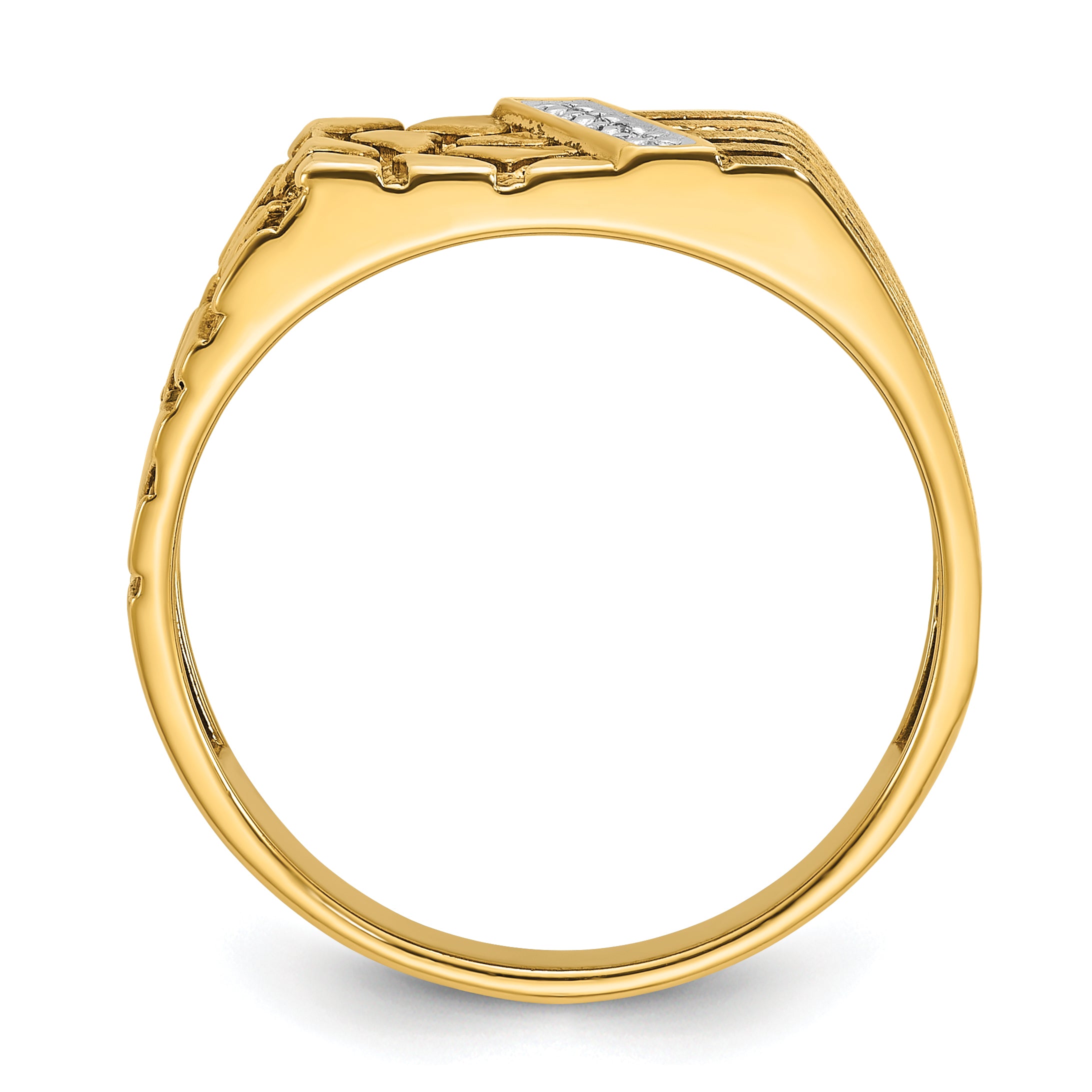 14k Mens Diamond Nugget Complete Ring - Sophia Jewelers