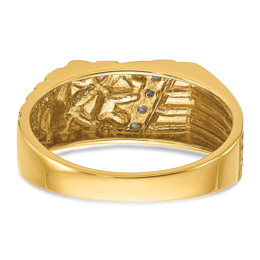 14k Mens Diamond Nugget Complete Ring - Sophia Jewelers