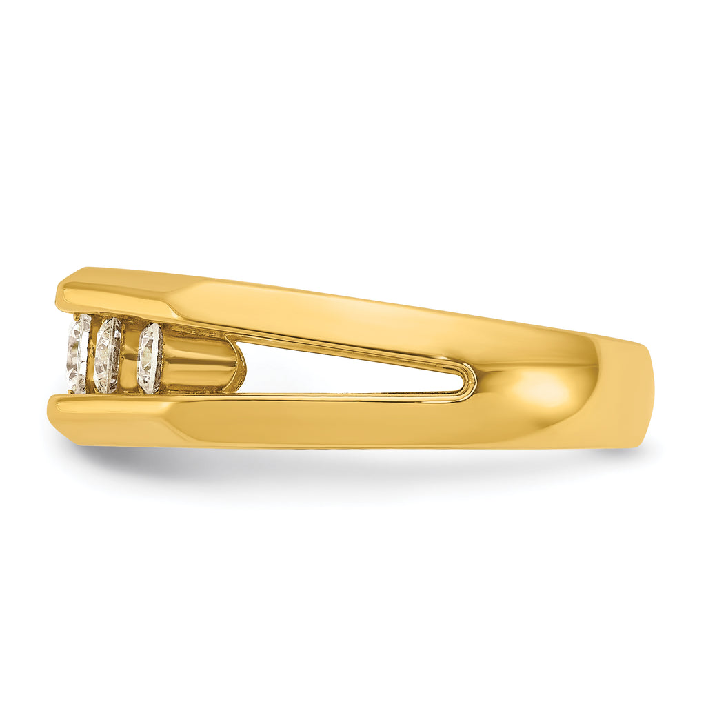 14k Mens Polished Channel-set 5-Stone 3/4 Carat AA Quality Diamond Ring - Sophia Jewelers