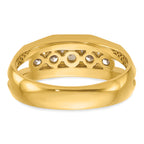 14k Mens Polished Channel-set 5-Stone Ring Mounting, Mounting Only - Sophia Jewelers