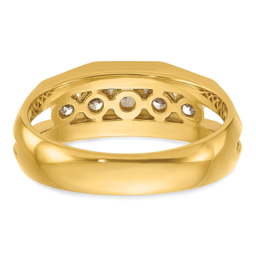 14k Mens Polished Channel-set 5-Stone 3/4 Carat AA Quality Diamond Ring - Sophia Jewelers