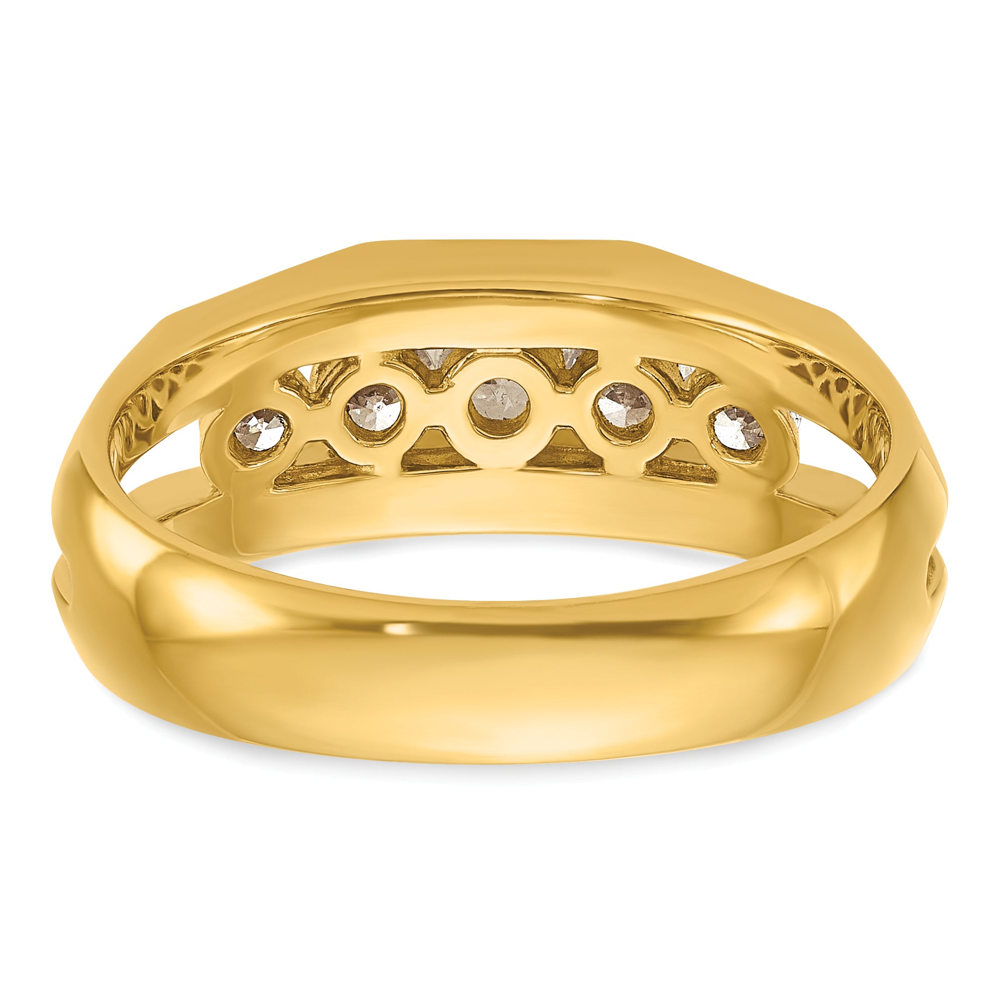 14k Mens Polished Channel-set 5-Stone 3/4 Carat AA Quality Diamond Ring - Sophia Jewelers