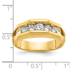 14k Mens Polished Channel-set 5-Stone Ring Mounting, Mounting Only - Sophia Jewelers