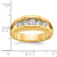 14k Mens Polished Channel-set 5-Stone Ring Mounting, Mounting Only - Sophia Jewelers