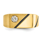 14k Mens Polished and Satin Diamond Signet Ring Mounting, Mounting Only - Sophia Jewelers