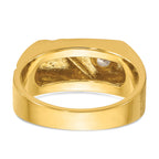 14k Mens Polished and Satin Diamond Signet Ring Mounting, Mounting Only - Sophia Jewelers