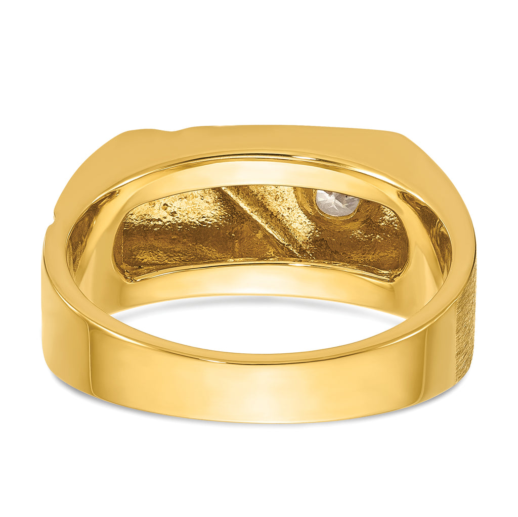 14k with Black Rhodium Mens Polished and Satin 1/4 carat Diamond Complete Ring - Sophia Jewelers
