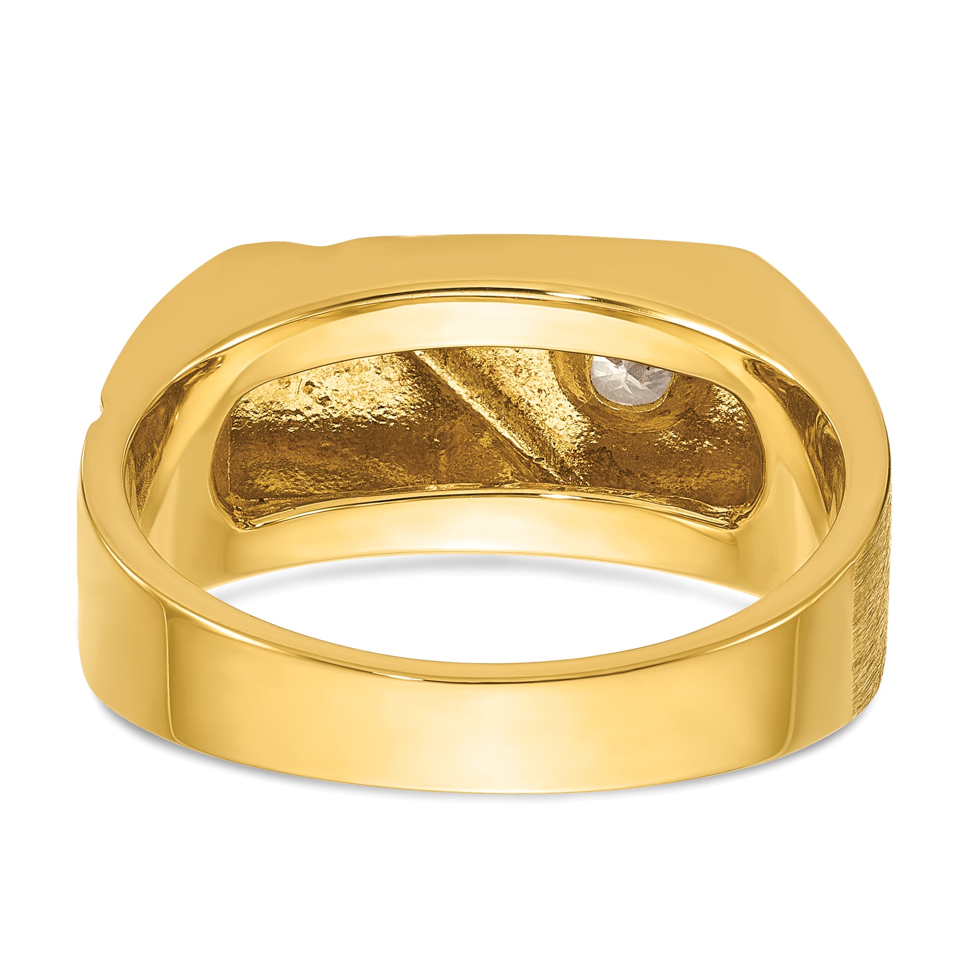 14k with Black Rhodium Mens Polished and Satin 1/4 carat Diamond Complete Ring - Sophia Jewelers