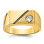 14k with Black Rhodium Mens Polished and Satin 1/4 carat Diamond Complete Ring - Sophia Jewelers