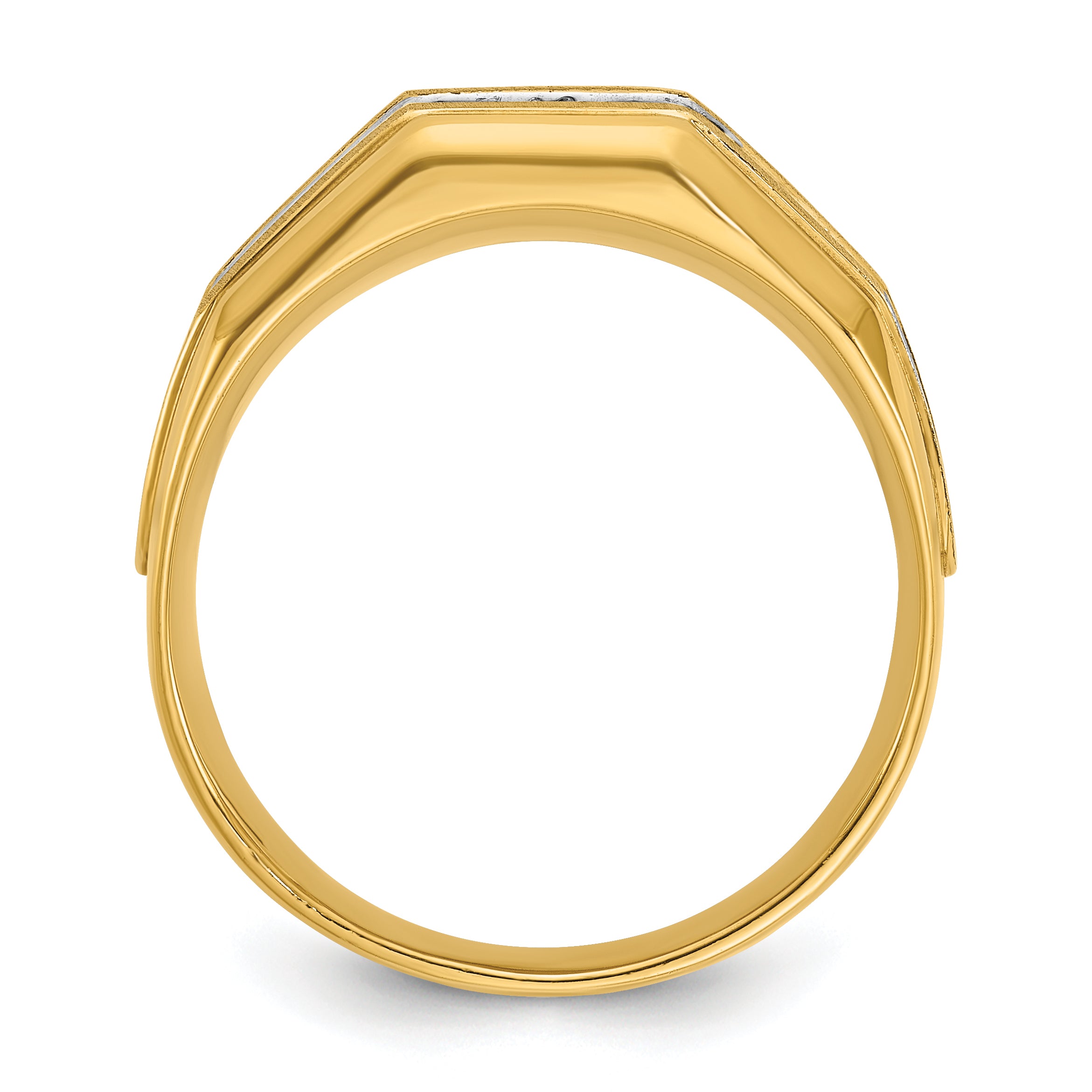 14k Men's Polished and Satin 5-Stone Ring Mounting (No Stones Included) Secondary image