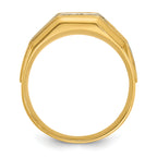 14k with White Rhodium Men's Polished and Satin 5-Stone 1/2 Carat AA Quality Diamond Ring
