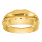 14k with White Rhodium Men's Polished and Satin 5-Stone 1/2 Carat AA Quality Diamond Ring