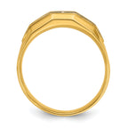 14k with White Rhodium Men's Polished and Satin 5-Stone 1/4 Carat AA Quality Diamond Ring