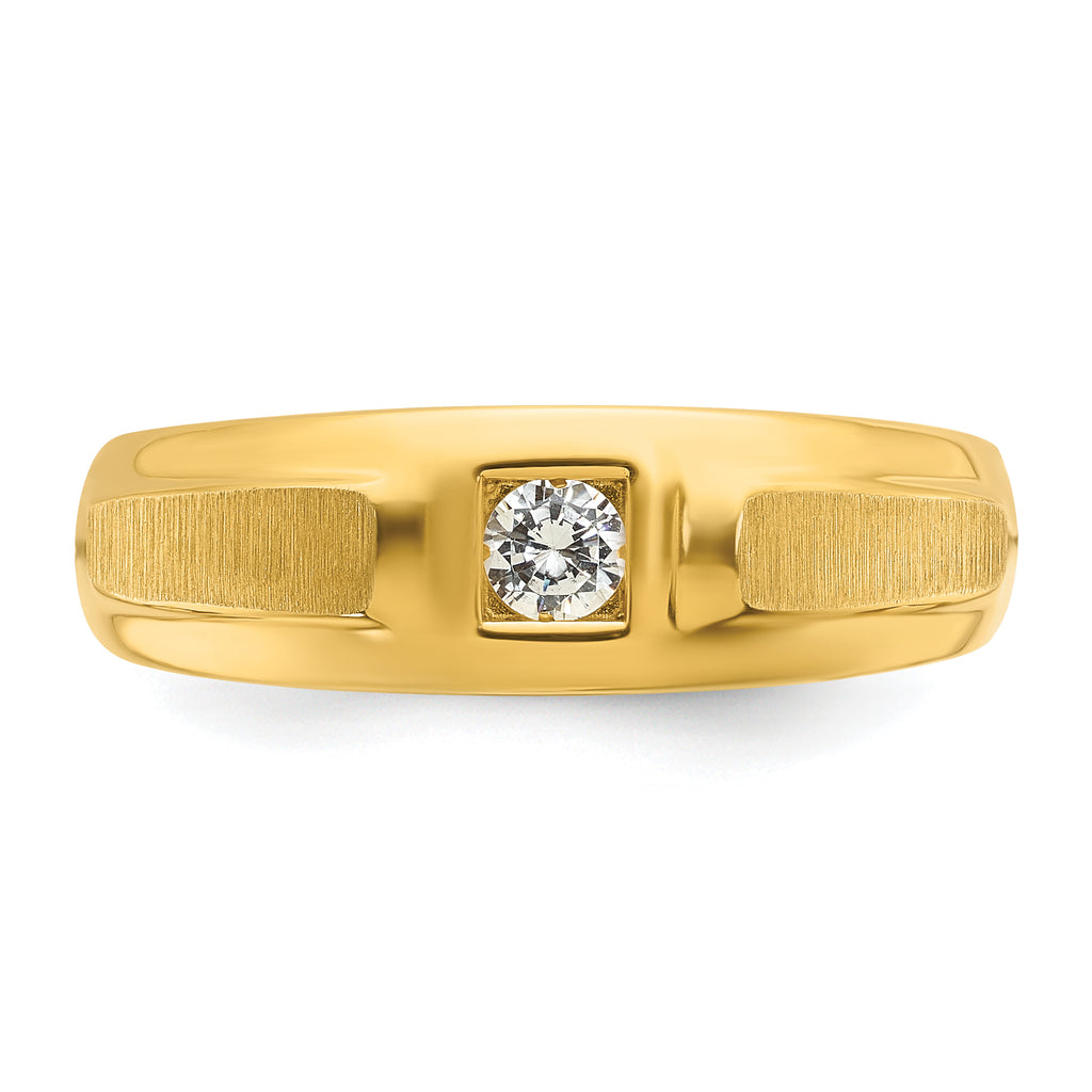 14k Mens Polished and Satin Diamond Ring Mounting, Mounting Only - Sophia Jewelers