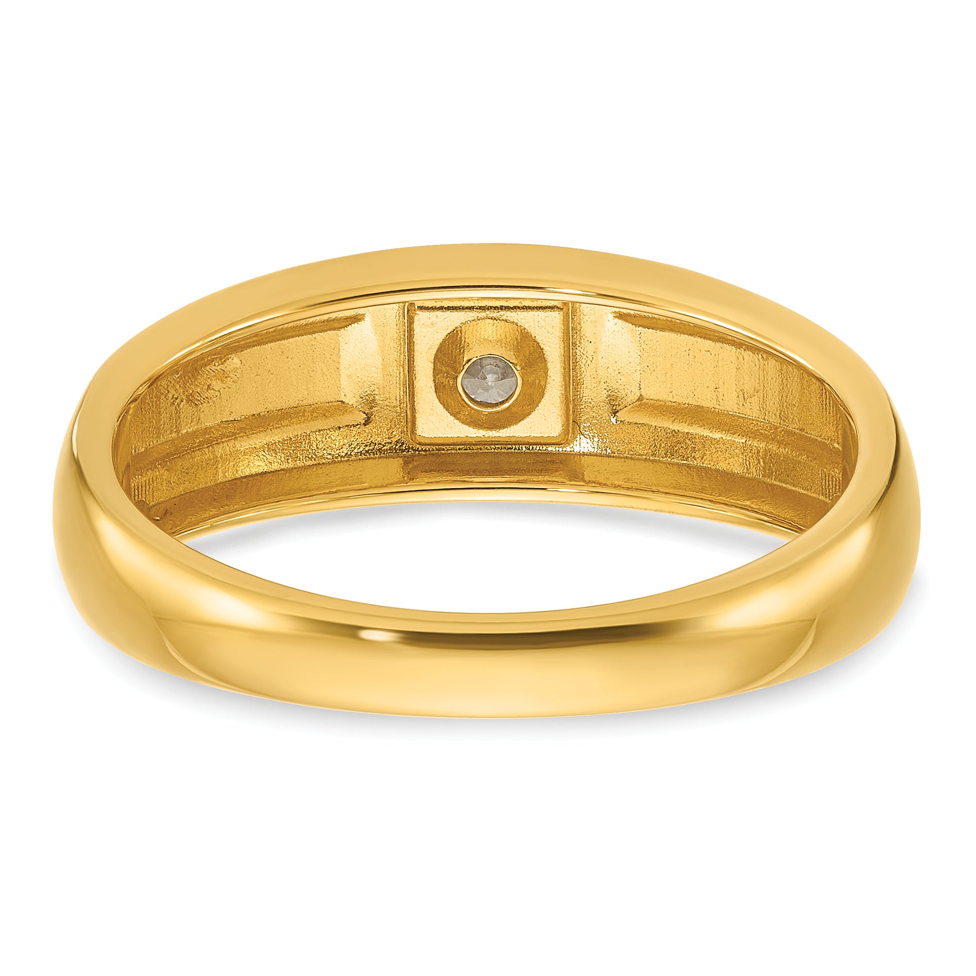 14k Mens Polished and Satin Diamond Ring Mounting, Mounting Only - Sophia Jewelers