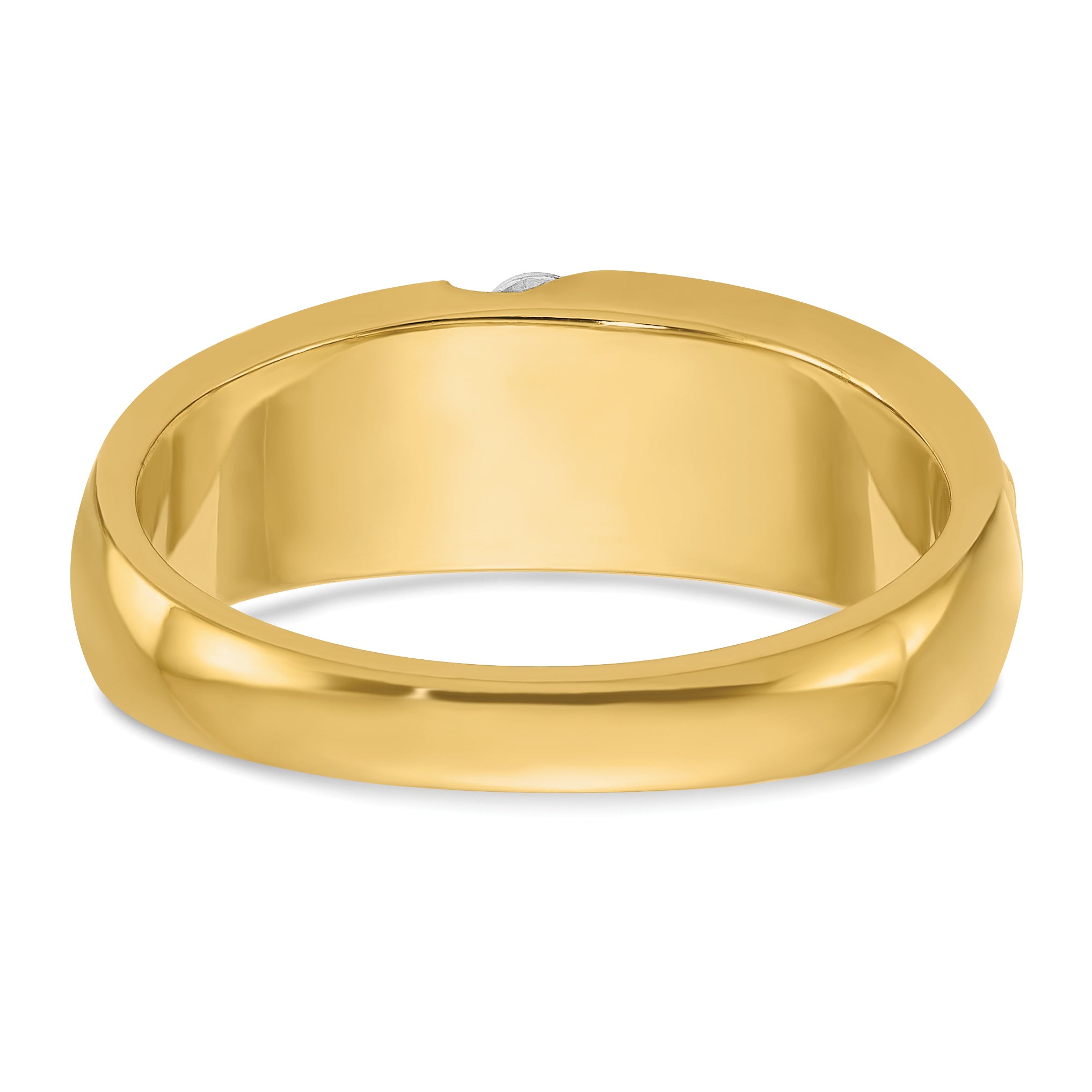 14k Men's Polished and Satin 3-Stone 1/4 Carat AA Quality Diamond Ring