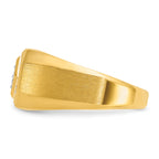 14k Mens Polished and Satin Diamond Ring Mounting, Mounting Only - Sophia Jewelers
