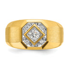 14k Mens Polished and Satin Diamond Ring Mounting, Mounting Only - Sophia Jewelers