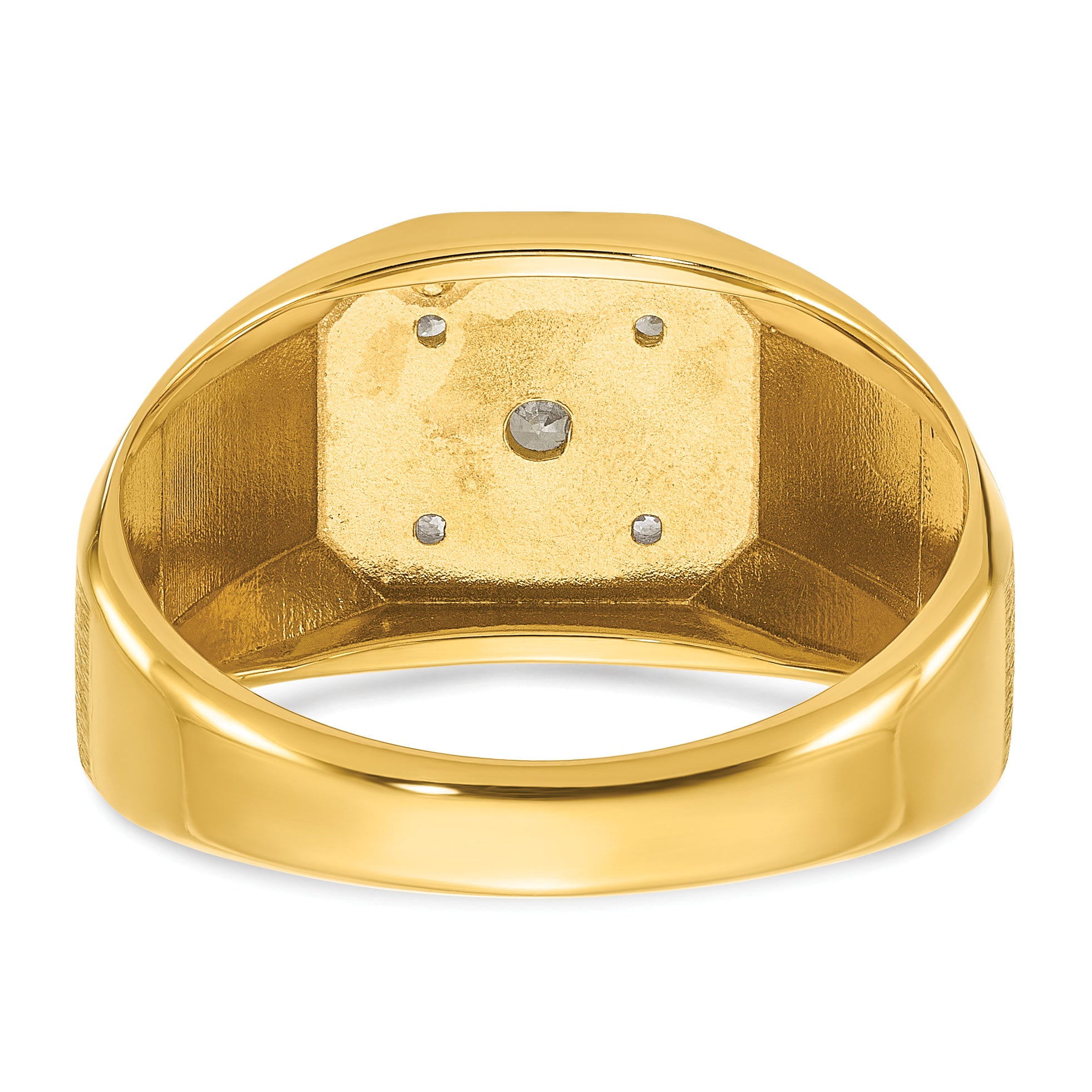 14k Mens Polished and Satin Diamond Ring Mounting, Mounting Only - Sophia Jewelers