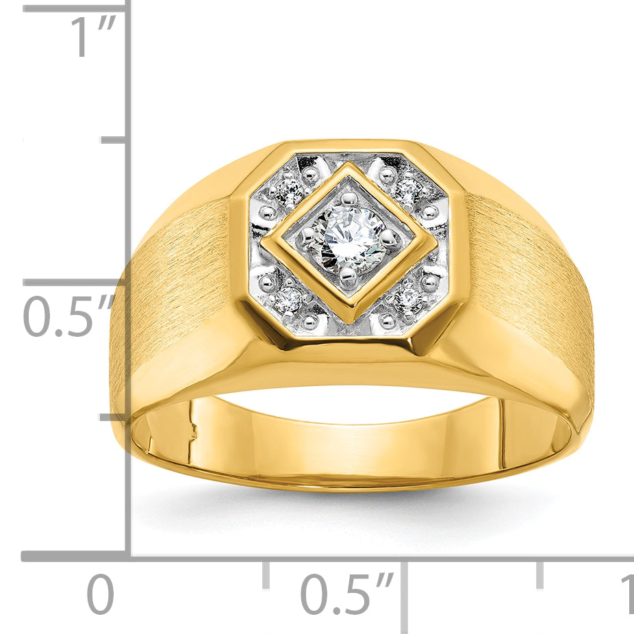 14k Mens Polished and Satin Diamond Ring Mounting, Mounting Only Secondary image