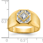 14k Mens Polished and Satin Diamond Ring Mounting, Mounting Only - Sophia Jewelers