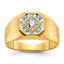 14k Mens Polished and Satin Diamond Ring Mounting, Mounting Only - Sophia Jewelers