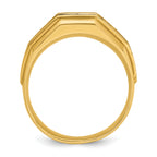 14k with White Rhodium Men's Polished and Satin 5-Stone 1 Carat AA Quality Diamond Ring