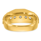 14k with White Rhodium Men's Polished and Satin 5-Stone 1 Carat AA Quality Diamond Ring