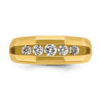 14k Mens Polished Channel-set 5-Stone Ring Mounting, Mounting Only - Sophia Jewelers