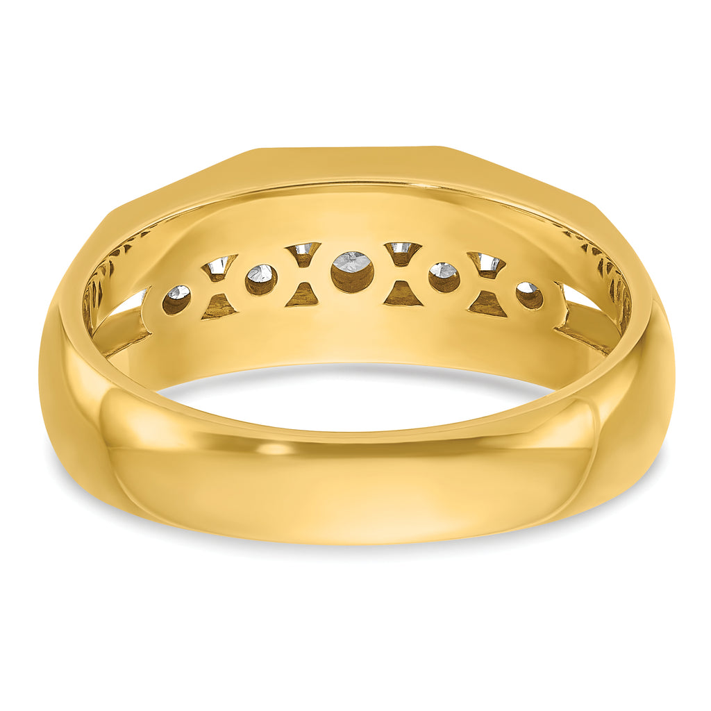 14k Mens Polished Channel-set 5-Stone 1/2 Carat AA Quality Diamond Ring - Sophia Jewelers