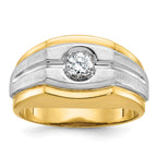 14k Two-tone Mens Polished and Satin Diamond Ring Mounting, Mounting Only - Sophia Jewelers