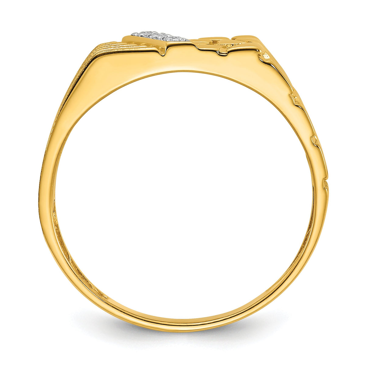 Men's Lab-Grown Diamond Nugget Ring in 14K Yellow Gold (.02 ct. tw.), Size 10 - Sophia Jewelers Main image