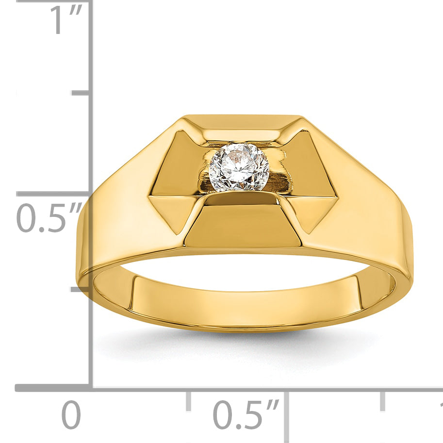 14k Mens Polished Ring Mounting, Mounting Only - Sophia Jewelers