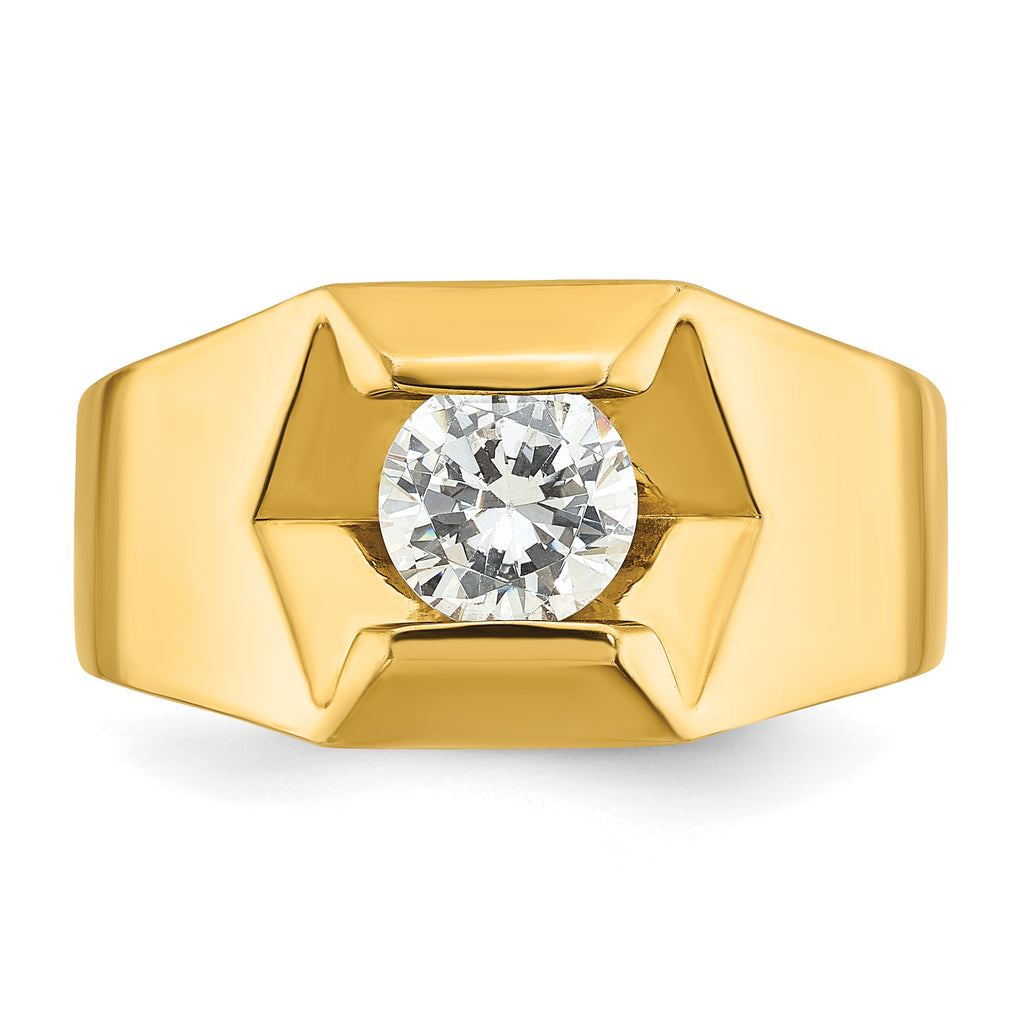 14k 1 carat Lab Grown Diamond VS/SI+ G+ Complete Men's Ring