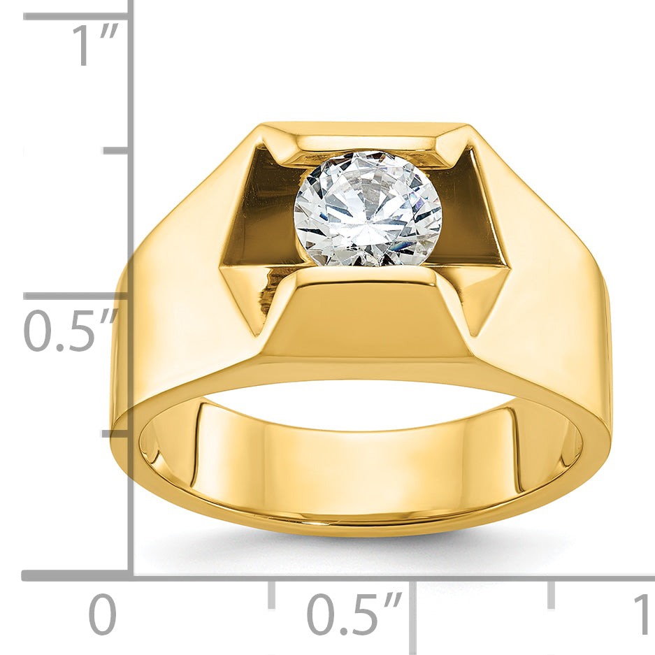 14k 1 carat Lab Grown Diamond VS/SI+ G+ Complete Men's Ring