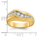 14k with White Rhodium Men's Polished and Satin 1/2 Carat AA Quality Diamond Ring - Sophia Jewelers