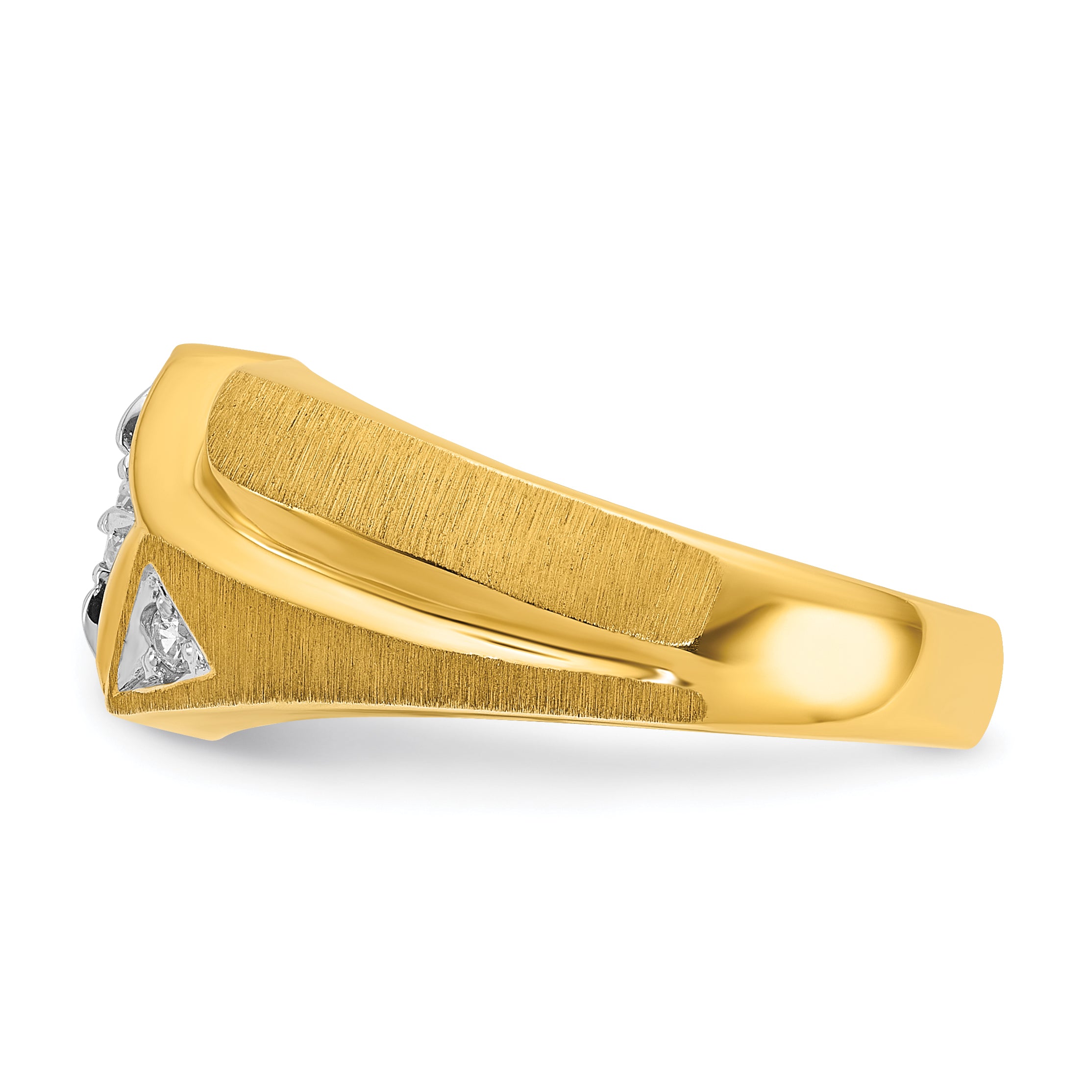 14k Mens Polished and Satin Diamond Ring Mounting, Mounting Only - Sophia Jewelers