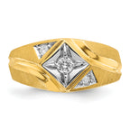 14k Mens Polished and Satin Diamond Ring Mounting, Mounting Only - Sophia Jewelers