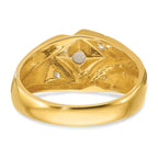 14k with White Rhodium Mens Satin 1/5 carat Diamond Complete Ring - Sophia Jewelers
