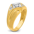 14k Mens Polished and Satin Diamond Ring Mounting, Mounting Only - Sophia Jewelers
