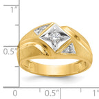 14k with White Rhodium Mens Satin 1/5 carat Diamond Complete Ring - Sophia Jewelers