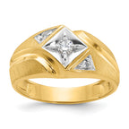 14k Mens Polished and Satin Diamond Ring Mounting, Mounting Only - Sophia Jewelers