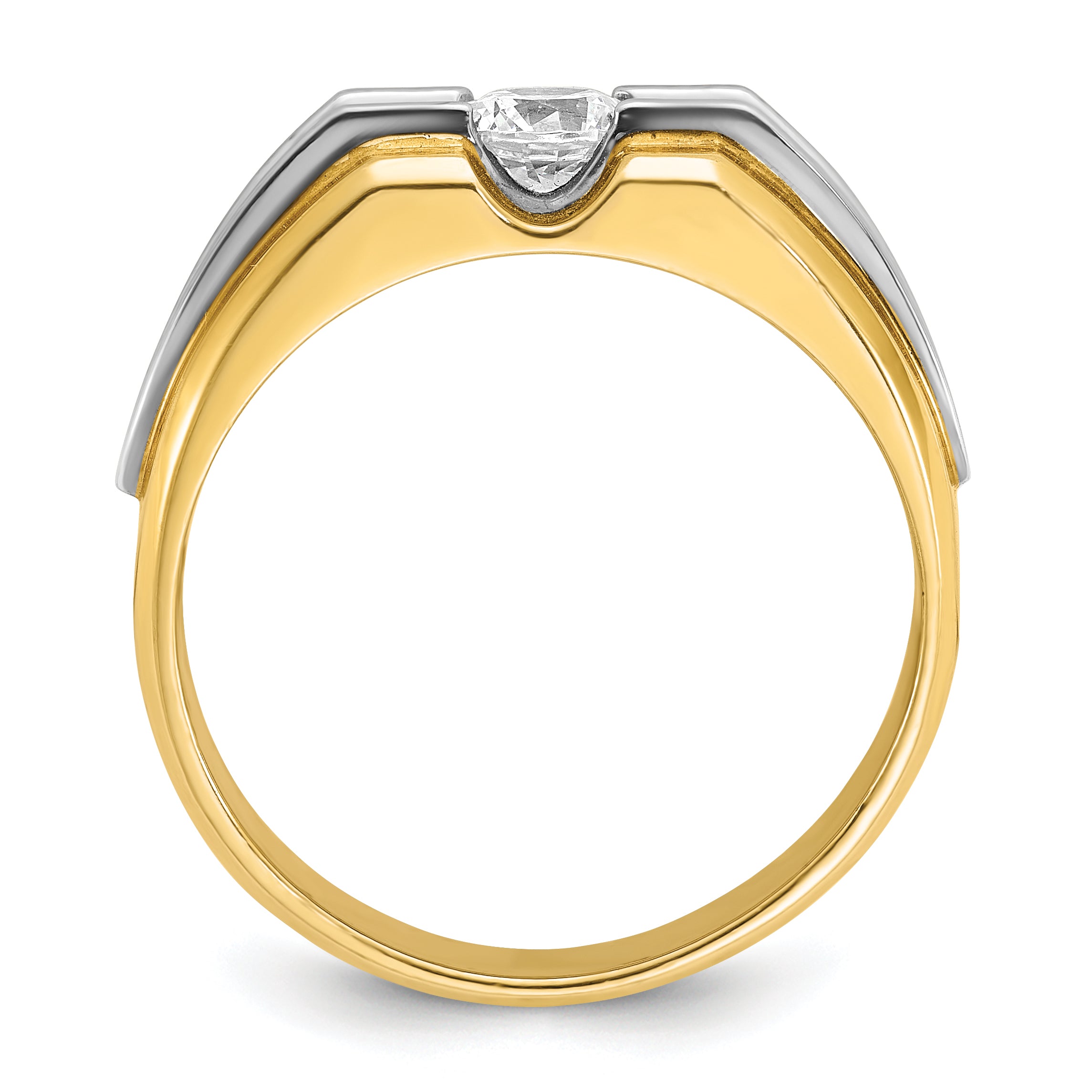 14k Two-tone Mens Diamond Ring Mounting, Mounting Only - Sophia Jewelers Main image