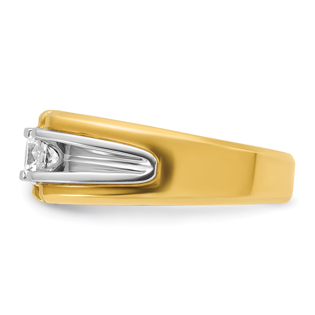 14k Two-tone Mens 1/2 carat Diamond Complete Ring - Sophia Jewelers