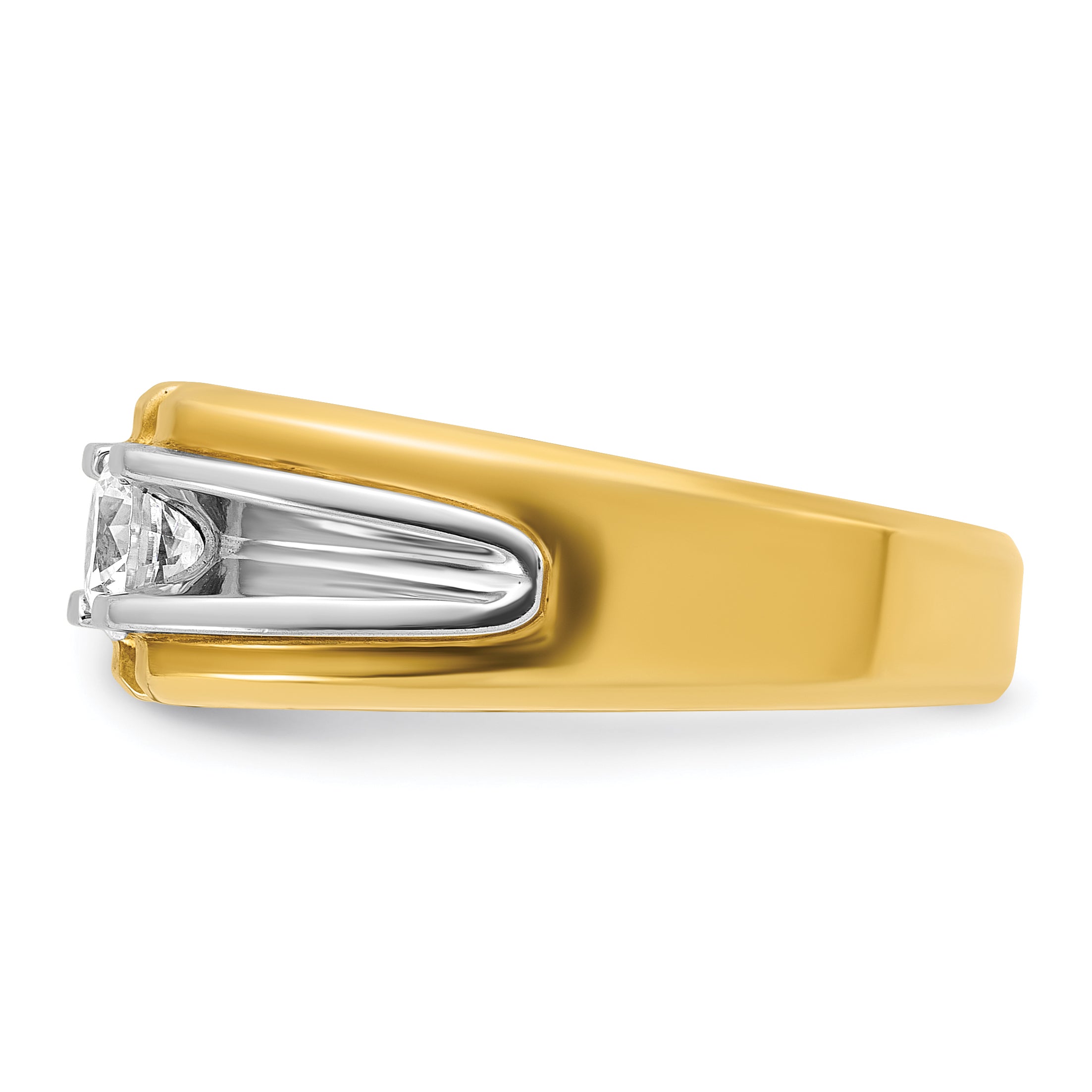 14k Two-tone Mens Diamond Ring Mounting, Mounting Only - Sophia Jewelers
