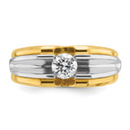14k Two-tone Mens Diamond Ring Mounting, Mounting Only - Sophia Jewelers